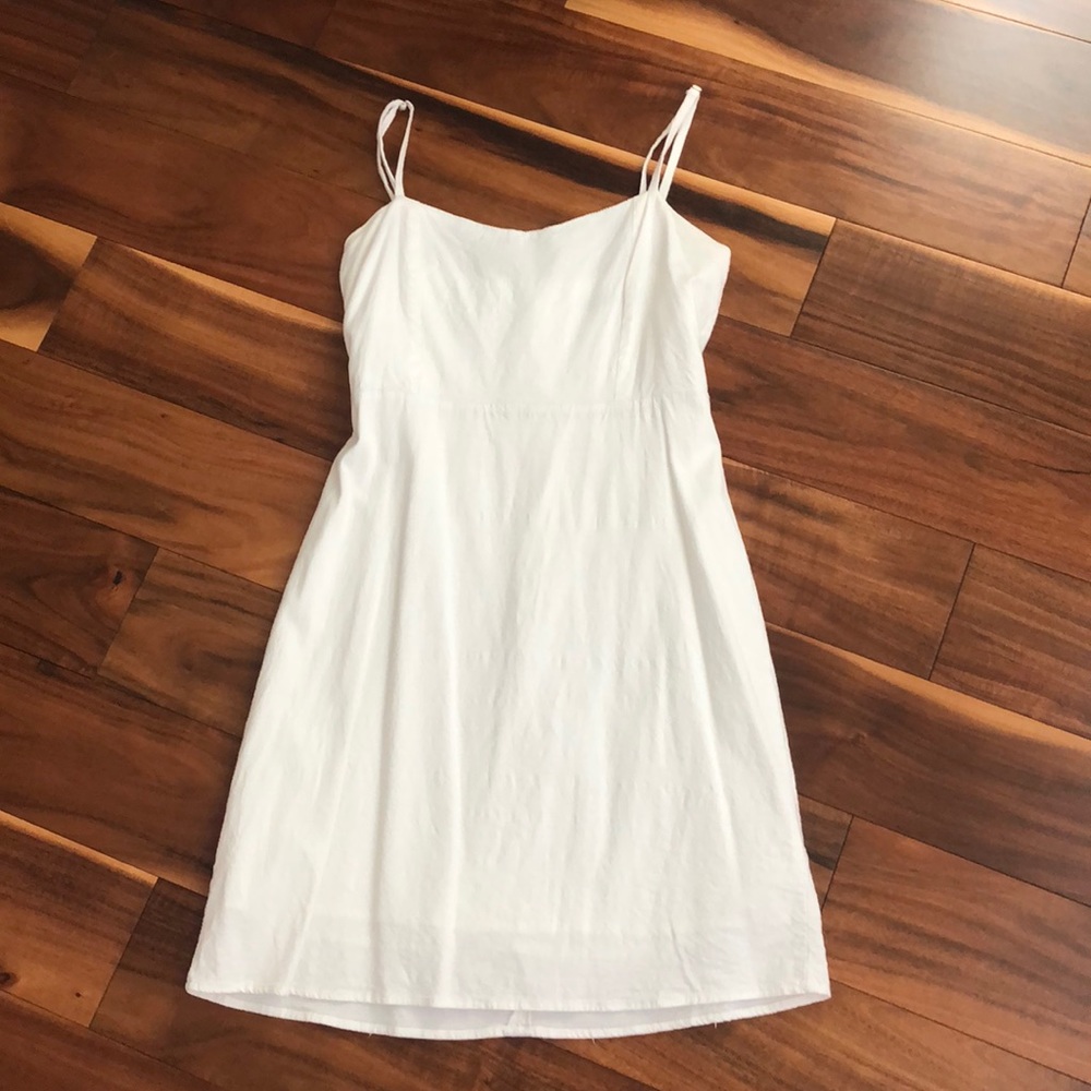BRANDY MELVILLE WHITE COTTON LINED DRESS OS